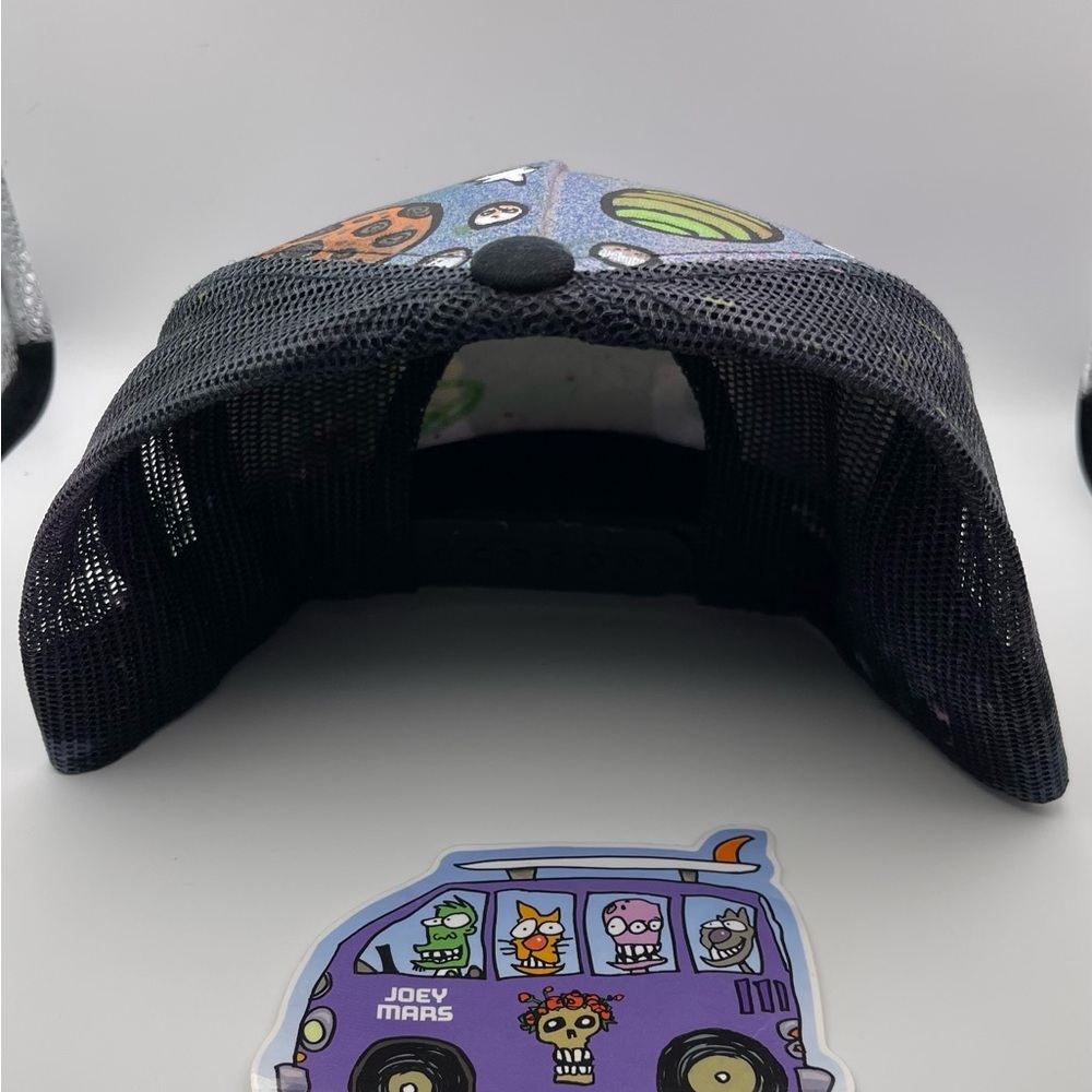 JOEY MARS Autographed, Adjustable flat brim trucker hat galaxy spraypaint artist - Picture 7 of 7